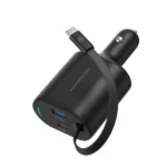 Powerology Type-C Retractable Car Charger