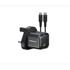 Powerology Charger Ultra-Compact GaN With USB-C To USB-C Cable 1.2m/4ft