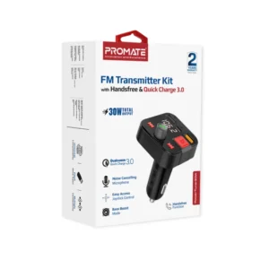 Promate PowerTune-30W FM Transmitter Quick Charge 3.0