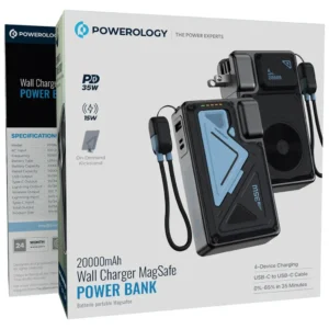 Powerology Wall Charger MagSafe Power Bank 20000mAh